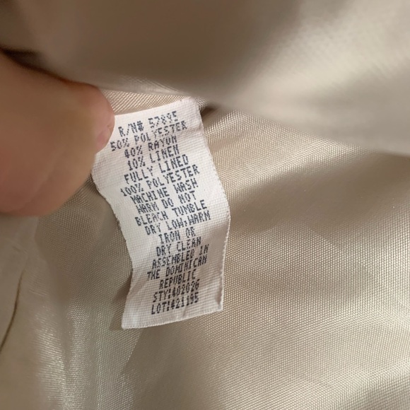 Requirements beige linen blend minimalist blazer career suit jacket size 12 - Picture 4 of 4